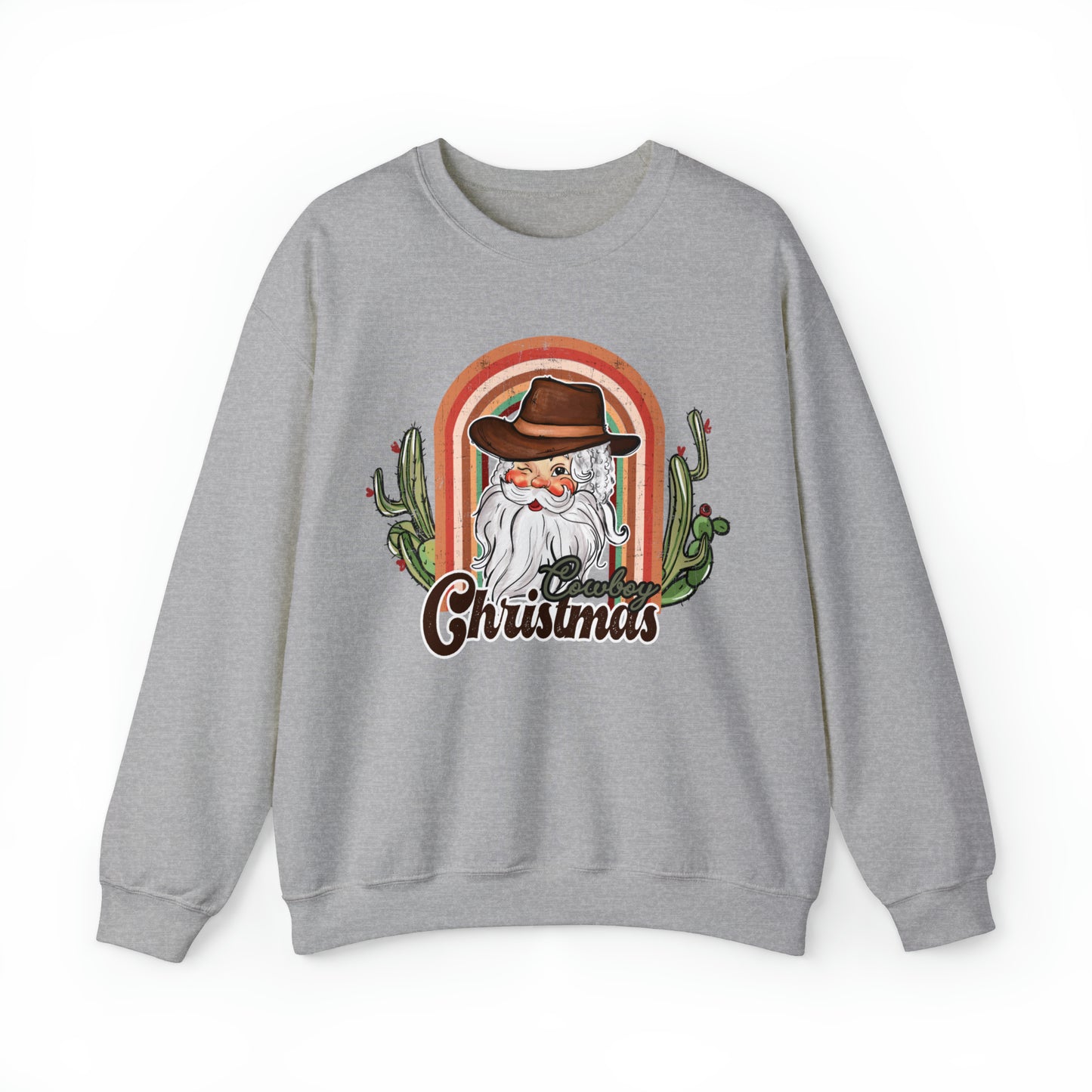 Cowboy Christmas sweater, retro santa claus sweatshirt, cute holiday hoodie, vintage western xmas clothing