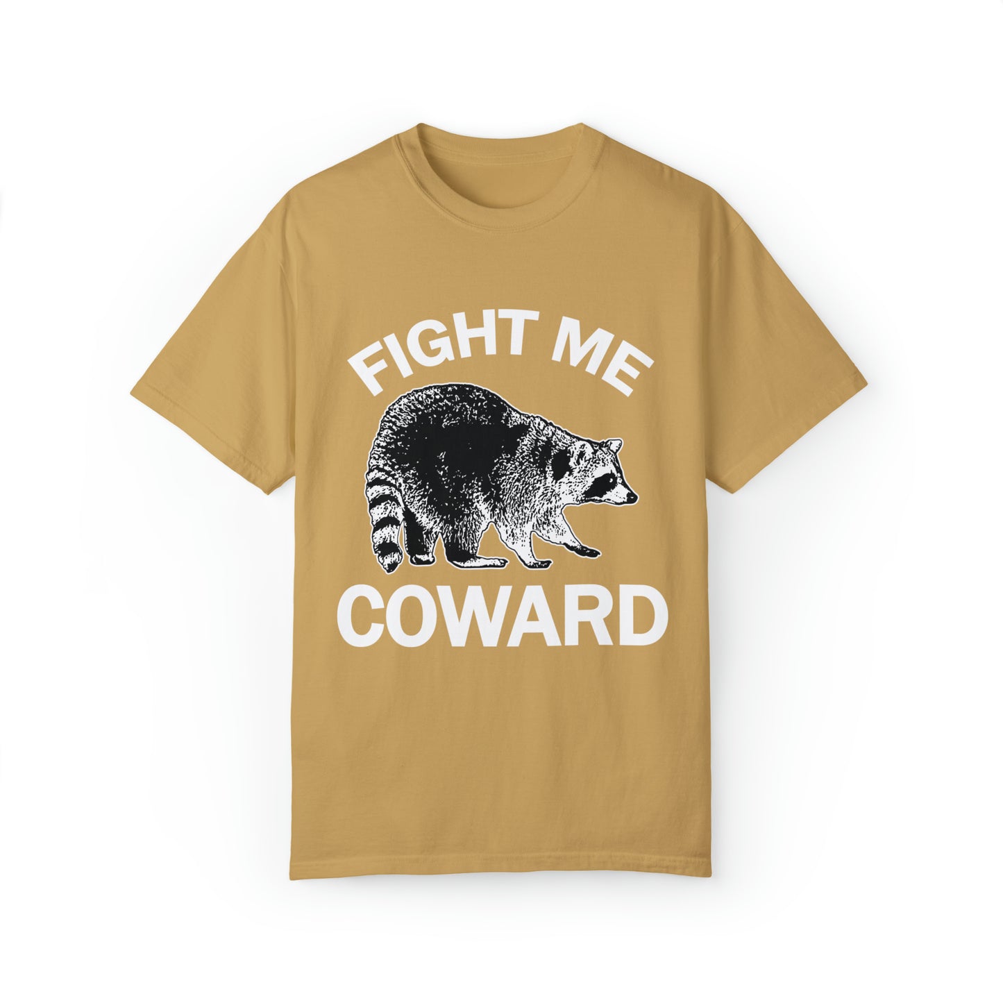 Comfort colors funny raccoon tshirt, fight me coward angry wild animal shirt, distressed graphic tee, gift idea for him, trashy shirt, meme tshirt