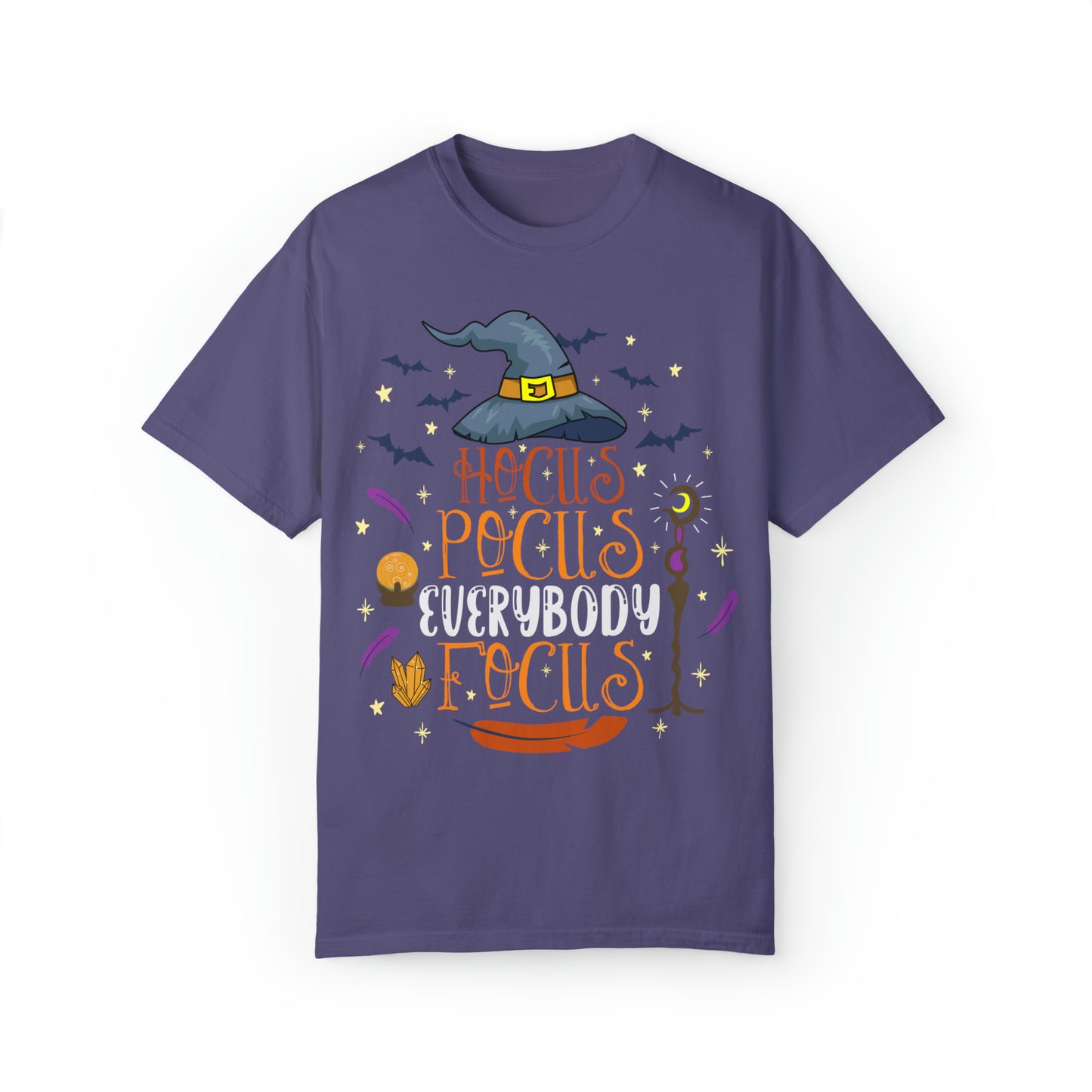 Comfort colors funny halloween teacher tshirt, hocus pocus everybody focus fall autumn shirt, magical spooky season tee, cute witch costume