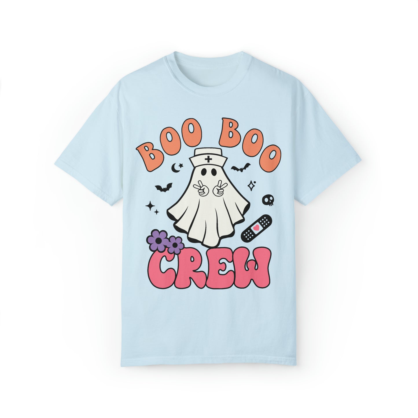 Comfort colors Boo boo crew halloween nurse Tshirt,  cute ghost RN Shirt, Nurse outfit, New Nurse Gift, retro spooky season tee, haunted