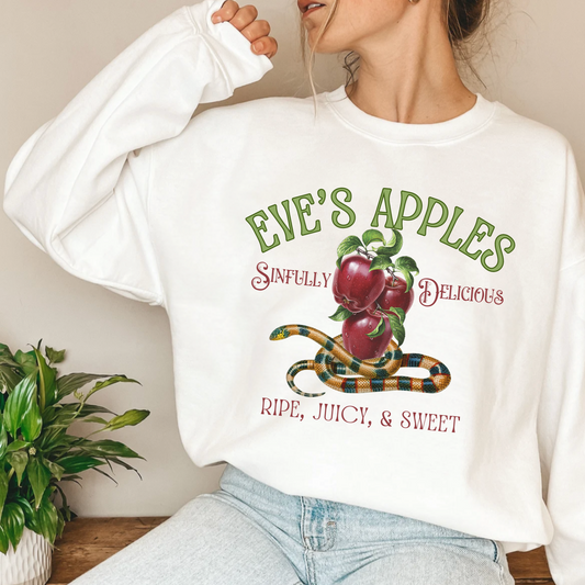 Eve's apples autumn sweatshirt, Biblical humor funny Mythology Dark Academia Hoodie, Boho Cottagecore Bookish Poet Shirt Strawberry Sweater