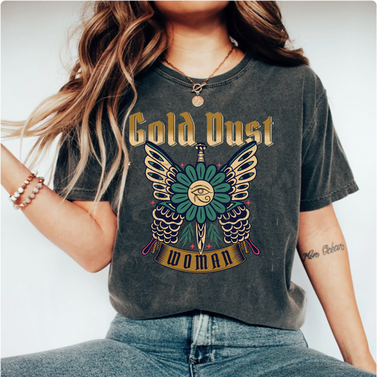 Comfort colors Vintage inspired gold dust woman tshirt, retro rock band shirt, groovy hippie tee,boho witchy aesthetic clothing, trending