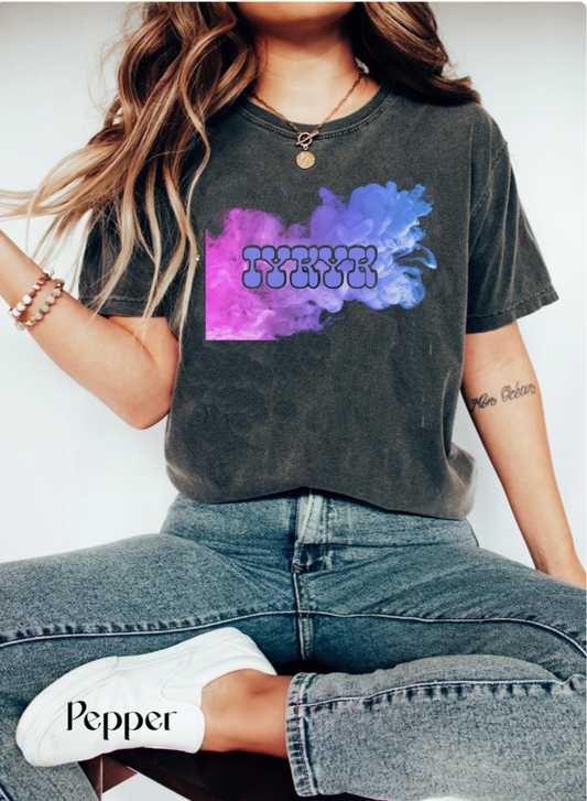 Bi Pride outfit, Bisexual smoke shirt, Queer Subtle Pride Comfort Colors® TShirt, boho IYKYK LGBTQ tee, rainbow cottagecore aesthetic