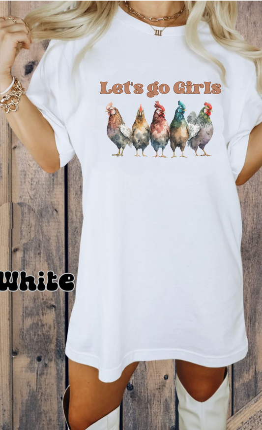 Comfort colors Cute Chicken Shirt For Farmer, Funny hen flock TShirt, Chicken Mom Tee, retro Farm Girl Shirt, Farm Family Tee, lets go girls