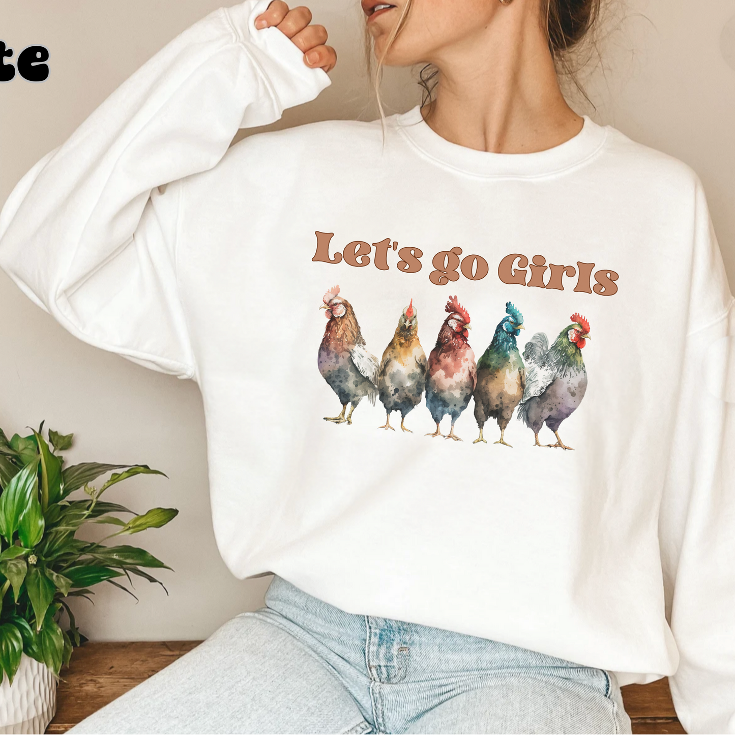 Cute Chicken Shirt For Farmer, Funny Chicken Sweatshirt, Chicken Mom sweater, Farm Girl hoodie, Farm Family  shirt, lets go girls hen flock