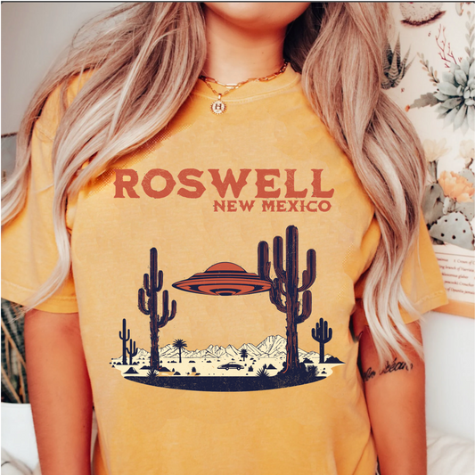 Comfort colors retro roswell new mexico alien invasion tshirt, boho area 51 UFO we believe shirt, vintage inspired TV show graphic tee,