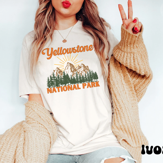 Comfort colors Yellowstone National Park Tee, vintage retro travel Explore America Tee, Road Trip Shirts, summer vacation nature Lovers Gift