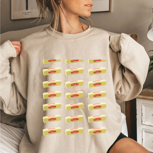 Butter sweatshirt, stick butter sweater, funny foodie gift idea, clothing for chef, baking season hoodie