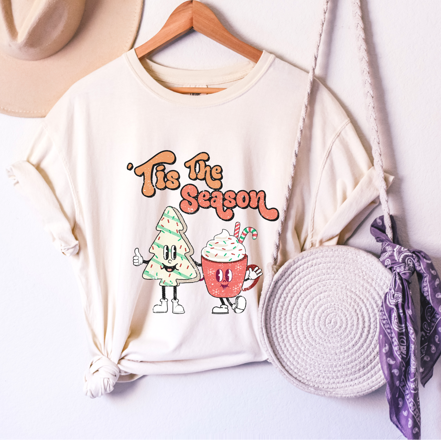 comfort colors tis the season christmas tree cake funny tshirt, punny holiday shirt, xmas tree tee, festive af outfit, little debbie lover