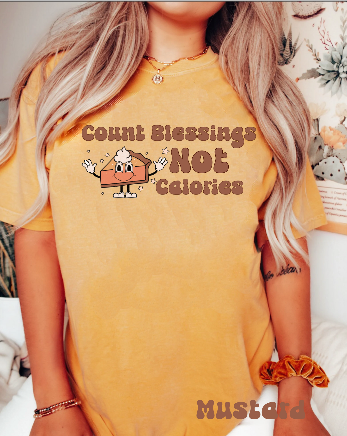 Comfort colors funny count blessings not calories thanksgiving tshirt, retro body positive shirt, inspirational fall lovers tee, pumpkin pie