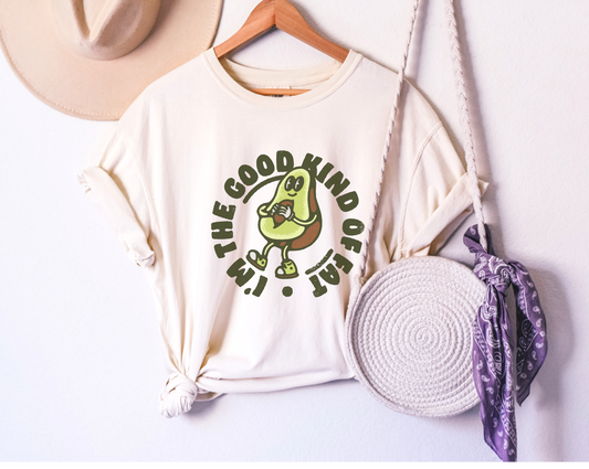 Comfort colors funny vintage body positive tshirt, cute graphic tee, retro avocado good karma inspirational shirt, healthy living, veggies