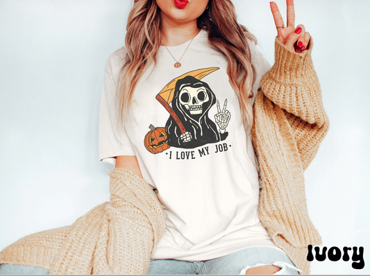 Comfort colors funny skeleton death halloween tshirt, nurse teacher shirts, spooky season tee, cute autumn fall lover outfit, vintage tee