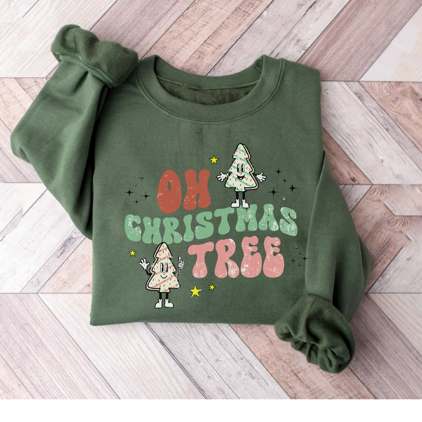 Funny Christmas tree cake snack sweatshirt, hilarious xmas spirit coworker gift, holiday meme sweater, winter wonderland hoodie, little deb snack lover