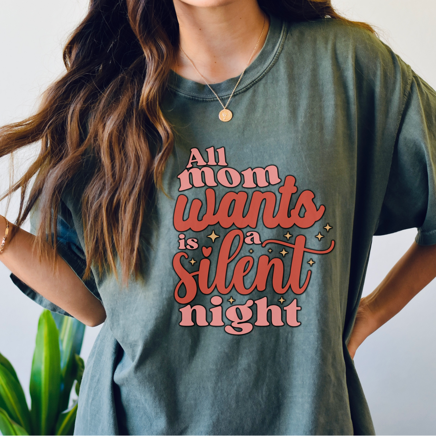 Silent night christmas tshirt, funny mom christmas shirt, pink christmas shirt, comfort colors shirt, xmas holiday outfit, groovy humorous tee