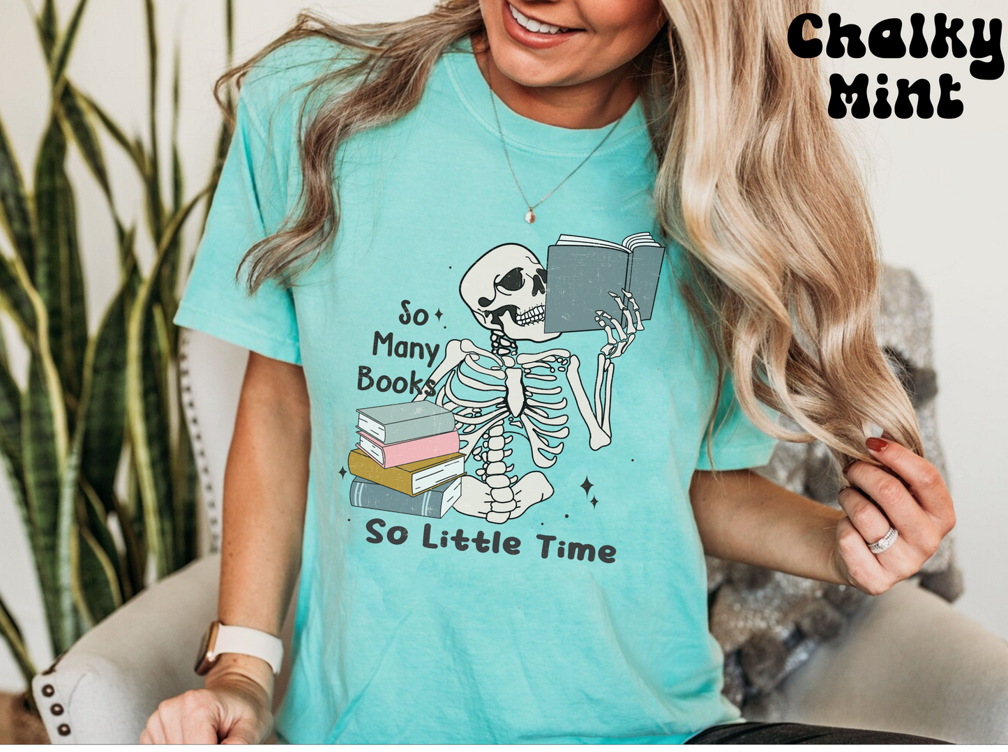 Comfort colors funny skeleton book lover tshirt, boho reading shirt, halloween spooky librarian tee, book tok outfit, gift idea for her