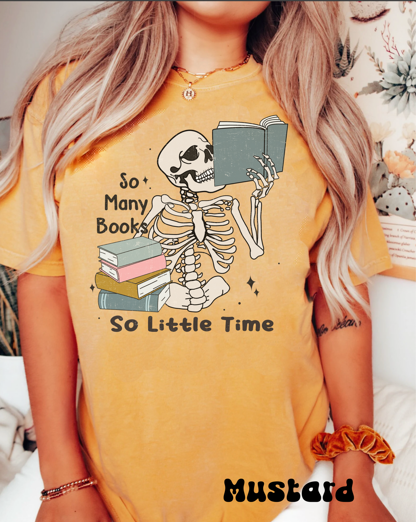 Comfort colors funny skeleton book lover tshirt, boho reading shirt, halloween spooky librarian tee, book tok outfit, gift idea for her