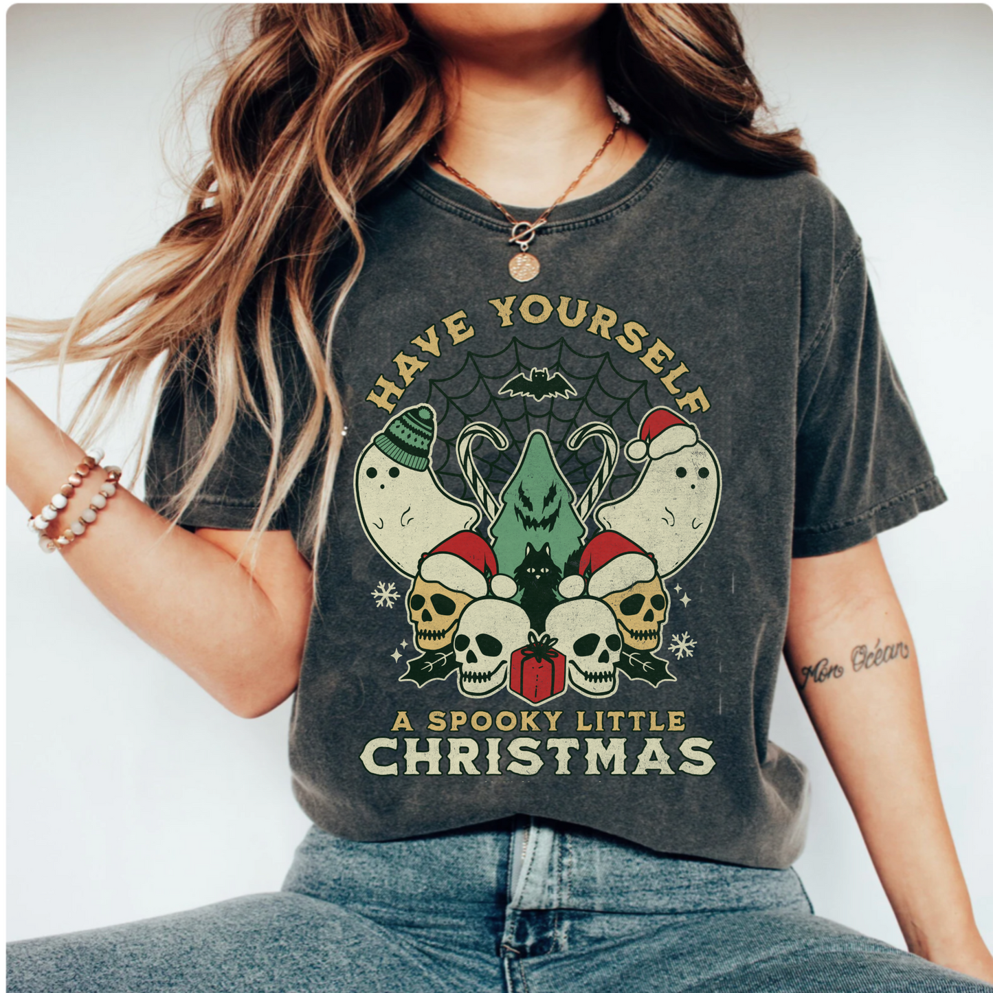 Comfort Colors TShirt, spooky retro holiday, Dancing Christmas Skeletons Shirt, Goth xmas, Merry Creepmas tee, spooky little christmas party