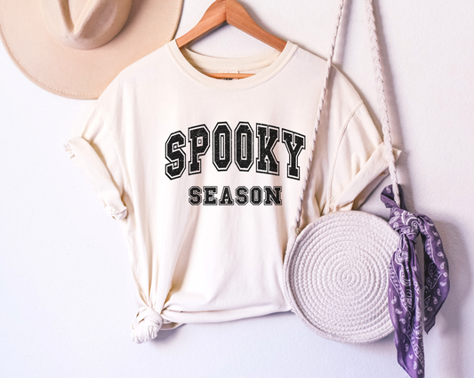 Comfort colors minimalist spooky season tshirt, halloween ghost shirt, witchy shirt, cute autumn lover tee, fall shirts