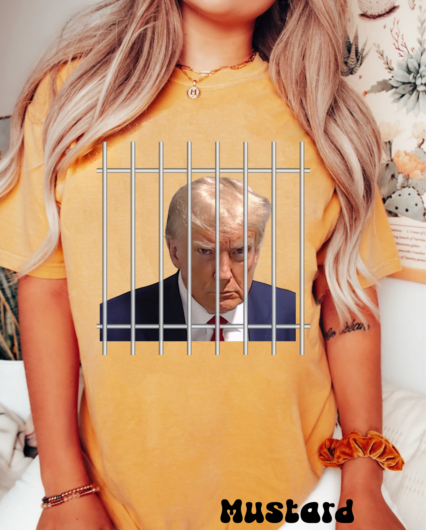 Comfort colors funny Donald Trump Mugshot jail Tshirt, meme shirt, dark humor tee, distressed graphic tee, political shirt, democrat, liberal