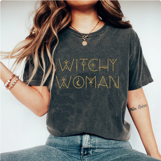 Comfort colors witchy woman classic rock lyrics tshirt, the eagles band tshirt, vintage inspired tee, boho earth mama music shirt